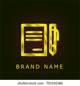 Paper golden metallic logo