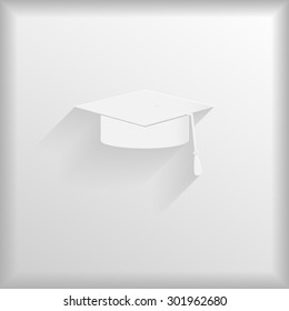 Paper graduation cap, vector illustration