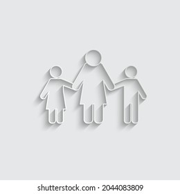 paper  grandmother with grandchildren icon family icon