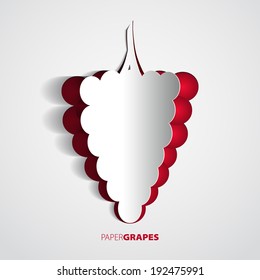 Paper grape cutout - vector illustration design card - EPS10