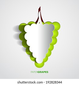 Paper grape cutout - vector illustration design card - EPS10