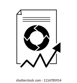 Paper with a graph. Business icon