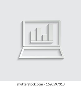 paper  graph icon vector. chart symbol