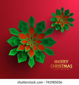 Paper graphic of Christmas snowflakes. Christmas decoration. 