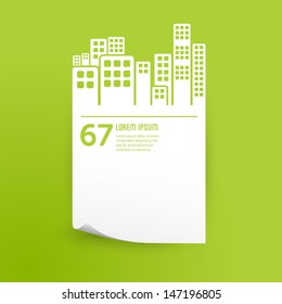 paper graphic design background - city / buildings / architecture concept