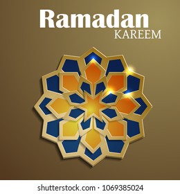 Paper graphic of islamic crescent moon. Islamic decoration. Ramadan Kareem - Glorious month of Muslim year.