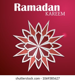 Paper graphic of islamic crescent moon. Islamic decoration. Ramadan Kareem - Glorious month of Muslim year.