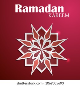 Paper graphic of islamic crescent moon. Islamic decoration. Ramadan Kareem - Glorious month of Muslim year.