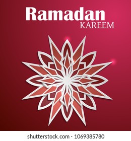 Paper graphic of islamic crescent moon. Islamic decoration. Ramadan Kareem - Glorious month of Muslim year.
