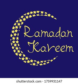 Paper graphic of islamic crescent moon. Islamic decoration. Ramadan Kareem - Glorious month of Muslim year.