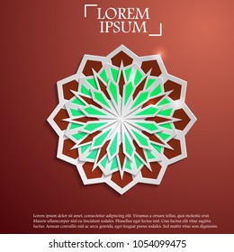 Paper graphic of islamic geometric art. Islamic decoration.