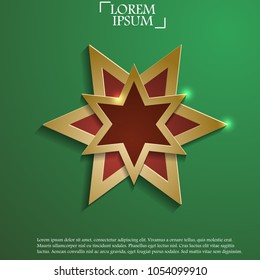 Paper graphic of islamic geometric art. Islamic decoration.