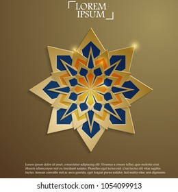 Paper graphic of islamic geometric art. Islamic decoration.