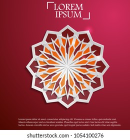 Paper graphic of islamic geometric art. Islamic decoration.