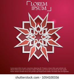 Paper graphic of islamic geometric art. Islamic decoration.