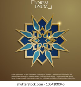 Paper graphic of islamic geometric art. Islamic decoration.