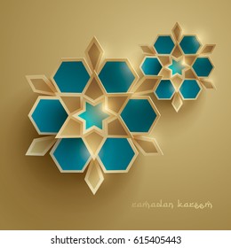 Paper graphic of islamic geometric art. Islamic decoration. 