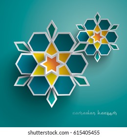 Paper graphic of islamic geometric art. Islamic decoration. 