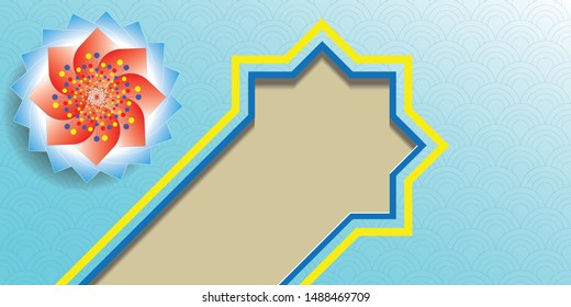 Paper graphic modern art, with concept flower decoration, paper cut and pattern to baground. Vector illustration