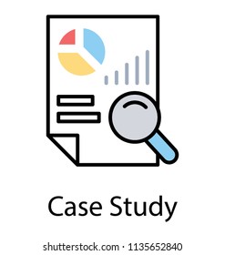 
Paper with graphical analysis and magnifier describing icon for SEO analysis  
