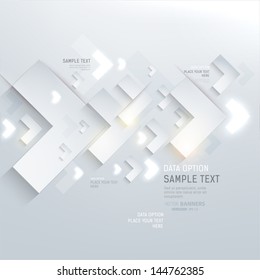 Paper graphics for abstract infographics design with paper and glow arrows. Vector eps10.
