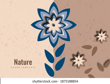 Paper graphics of a flower pattern. Fresh design for posters, brochures or vouchers. Vector illustration