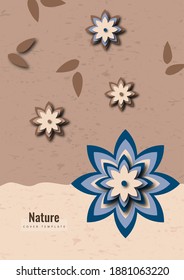 Paper graphics of a flower pattern. Fresh design for posters, brochures or vouchers. Vector illustration