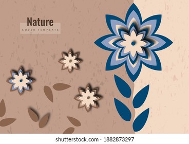 Paper graphics of a flower pattern. Fresh design for posters, brochures or vouchers. Vector illustration
