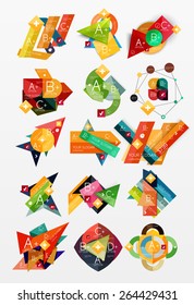 Paper graphics infographic web layouts with sample text