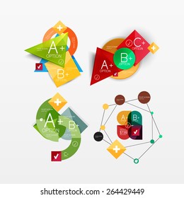 Diseño web de infografía de gráficos de papel con texto de ejemplo