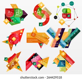 Paper graphics infographic web layouts with sample text