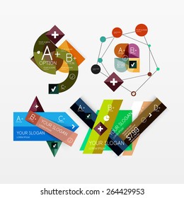 Paper graphics infographic web layouts with sample text