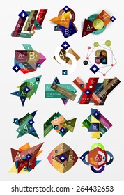 Paper graphics infographic web layouts with sample text