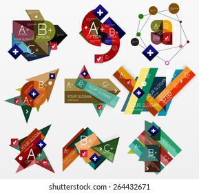 Paper graphics infographic web layouts with sample text