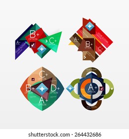 Paper graphics infographic web layouts with sample text