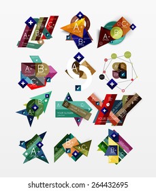 Paper graphics infographic web layouts with sample text