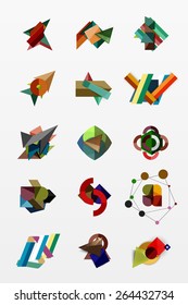 Paper graphics infographic web layouts with sample text