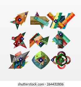 Diseño web de infografía de gráficos de papel con texto de ejemplo