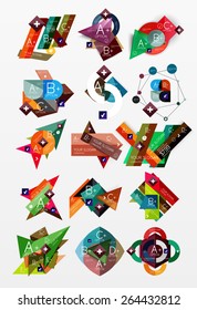 Paper graphics infographic web layouts with sample text