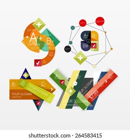Paper graphics infographic web layouts with sample text