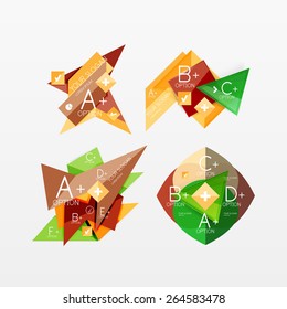Paper graphics infographic web layouts with sample text