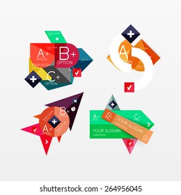 Paper graphics infographic web layouts with sample text