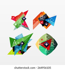 Diseño web de infografía de gráficos de papel con texto de ejemplo