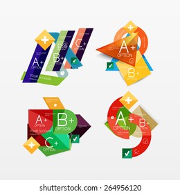 Paper graphics infographic web layouts with sample text