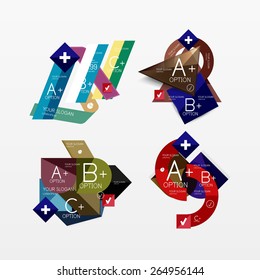 Paper graphics infographic web layouts with sample text