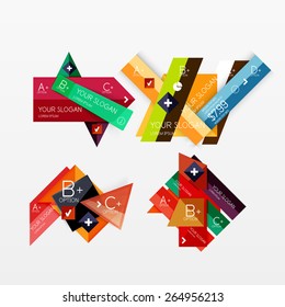 Diseño web de infografía de gráficos de papel con texto de ejemplo