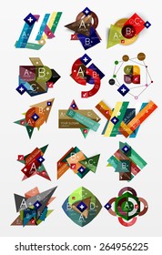 Paper graphics infographic web layouts with sample text