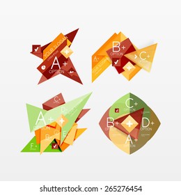 Diseño web de infografía de gráficos de papel con texto de ejemplo