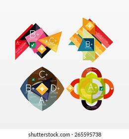 Paper graphics infographic web layouts with sample text