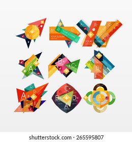 Paper graphics infographic web layouts with sample text